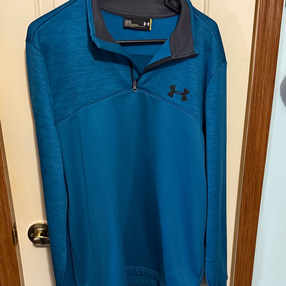 Woman’s Under Armour Teal and Gray Pullover size Large capri